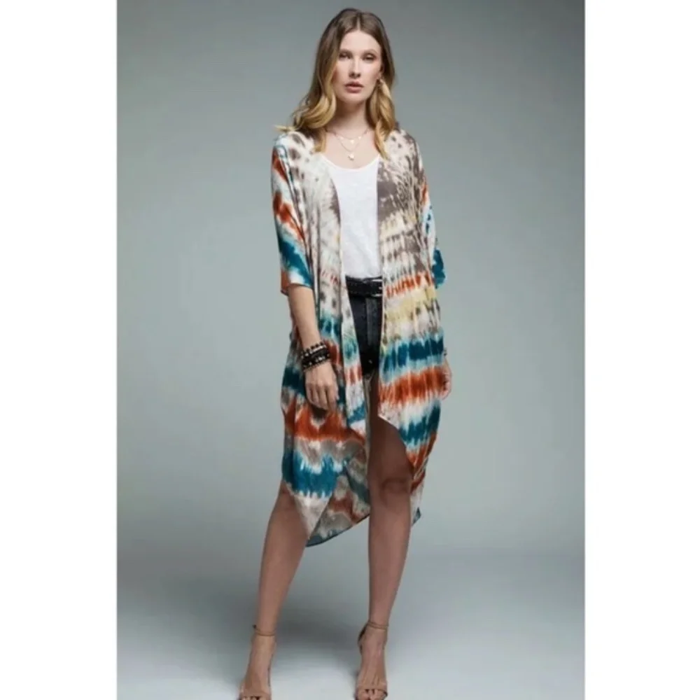 SOLD OUT Coachella Tie Dye Bohemian Kimono Open Wrap - Picture 3 of 6